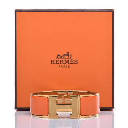 Hermes Enamel Wide Clic Clac H Bracelet GM Orange 8 of 8