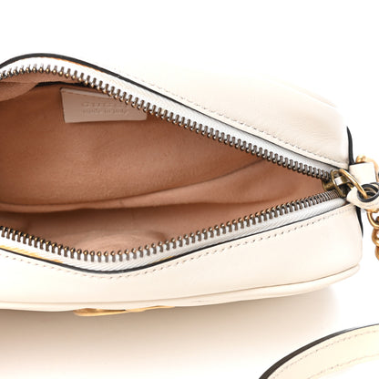 Gucci Calfskin Matelasse Mini GG Marmont Chain Shoulder Bag White 5 of 9
