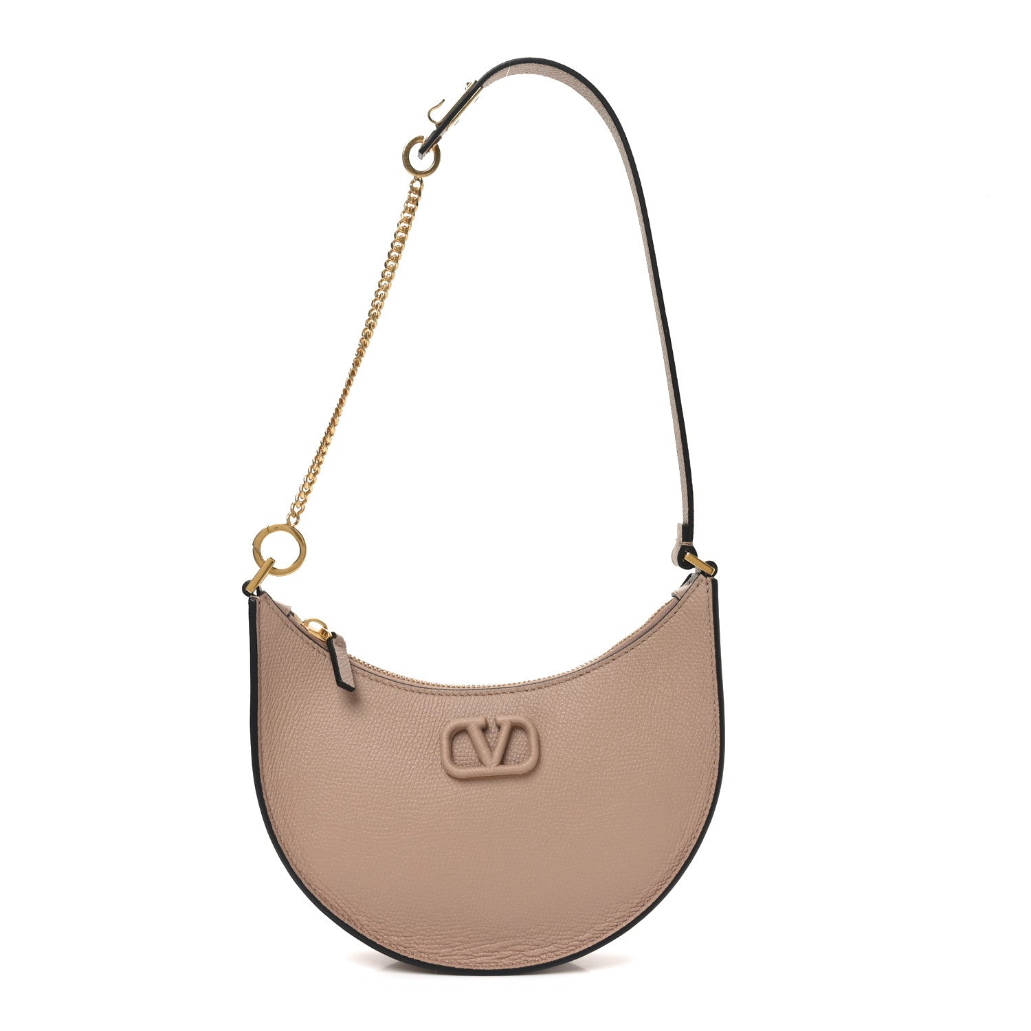 Valentino Garavani Grainy Calfskin Mini Vlogo Hobo Bag Rose Cannelle 1 of 9
