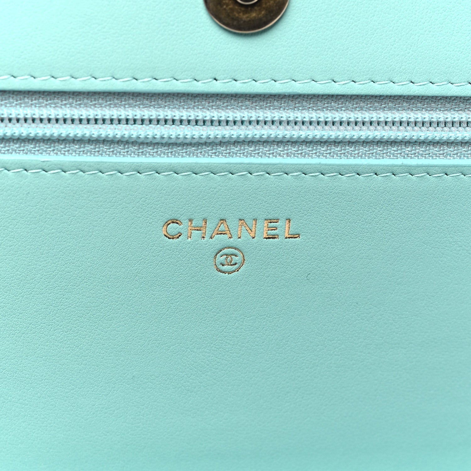 Chanel Caviar Quilted Boy Wallet On Chain WOC Light Blue 6 of 12