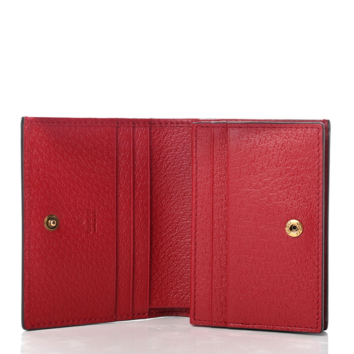 GG Supreme Monogram Queen Margaret Card Case Red