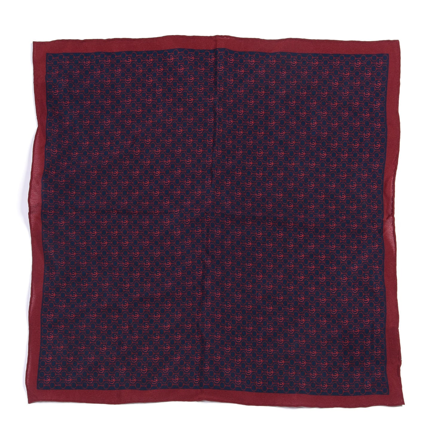 Silk GG Print Scarf Blue Red