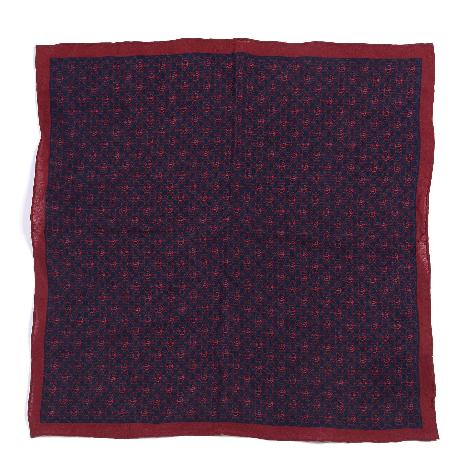 Gucci Silk GG Print Scarf Blue Red 1 of 3
