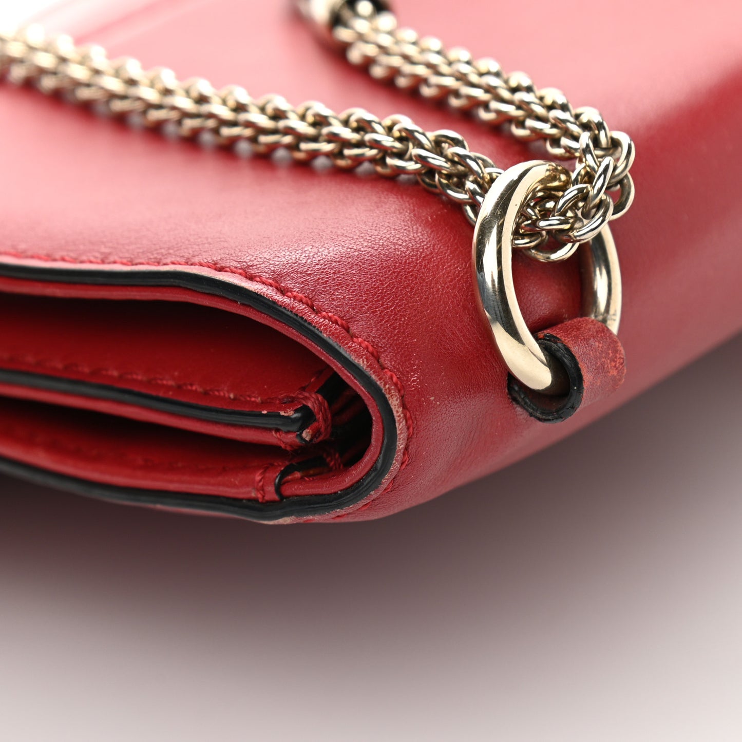 Vitello Medium Glam Lock Rockstud Flap Red