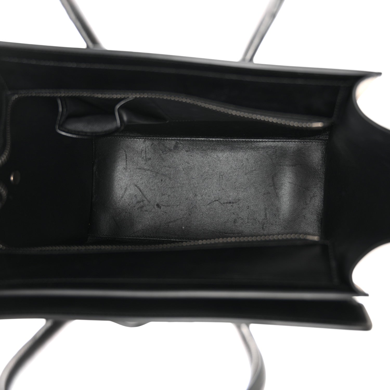Celine Smooth Calfskin Lizard Embossed Bi-Color Micro Luggage Black White 5 of 17