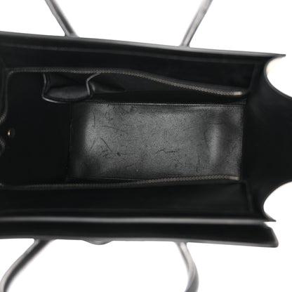 Celine Smooth Calfskin Lizard Embossed Bi-Color Micro Luggage Black White 5 of 17