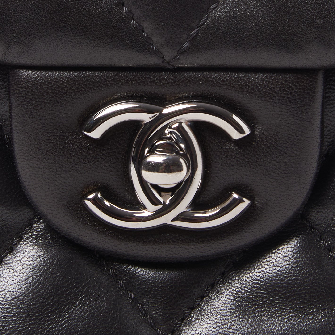 Chanel Lambskin Quilted Chanel 3 Large Flap Black 7 of 9