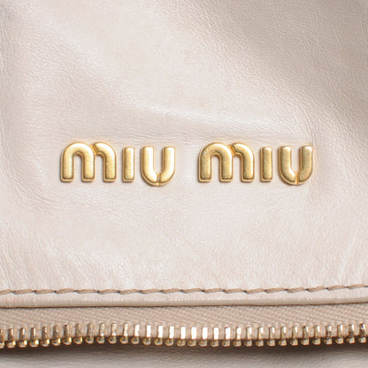 Miu Miu Vitello Lux Bow Bag Ivory 10 of 11