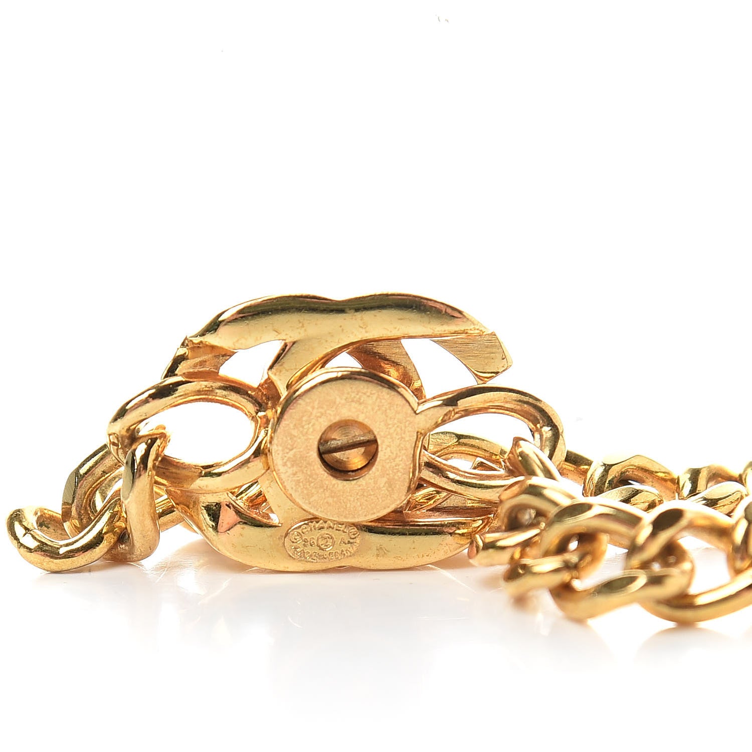 Chanel Crystal CC Turn Lock Bracelet Gold 4 of 6