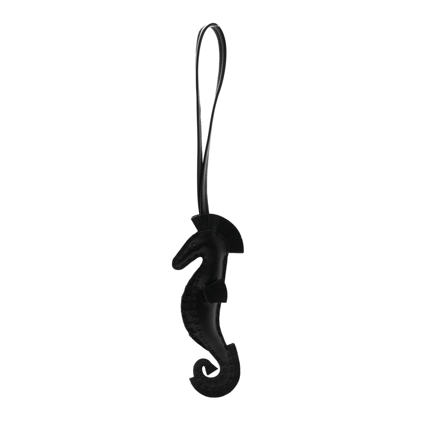 Milo Lambskin Seahorse Bag Charm So Black