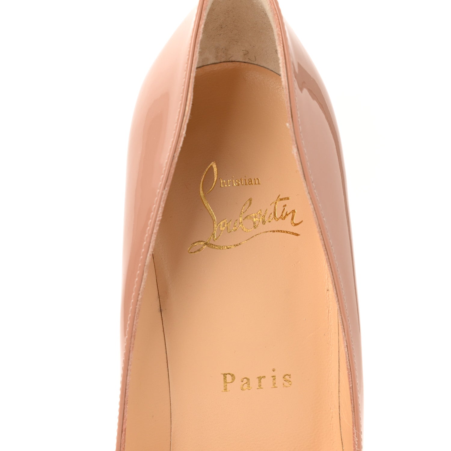 Christian Louboutin Patent Pigalle Follies 100 Pumps 36 Nude 7 of 8