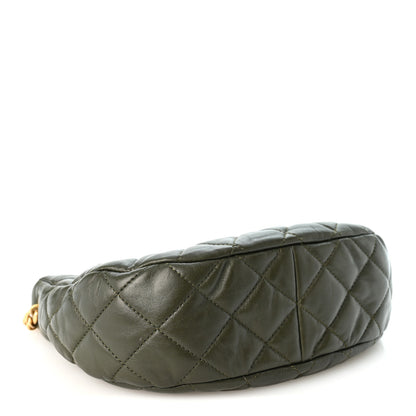 Chanel Lambskin Quilted Pillow Crush Chain Hobo Khaki 4 of 10
