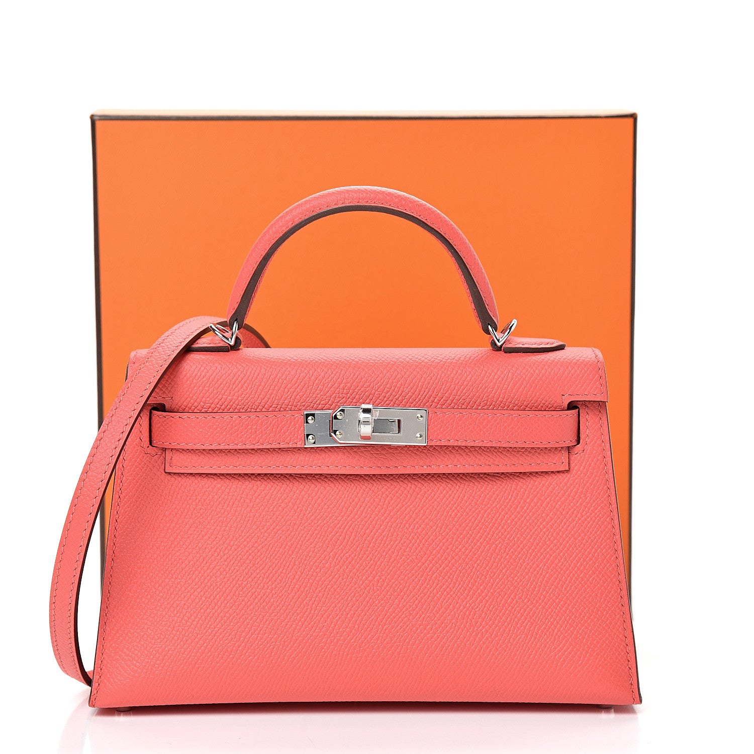 Hermes Epsom Mini Kelly Sellier 20 Rose Jaipur Rouge Vif 10 of 10