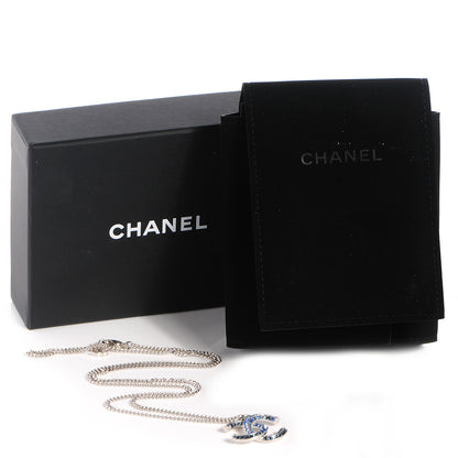 Chanel Crystal Baguette CC Necklace Blue 4 of 4