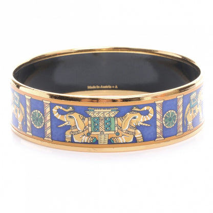 Hermes Enamel Printed Elephant Torana Wide Bracelet 65 1 of 8