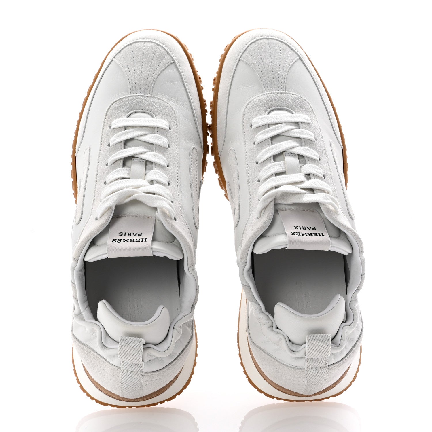 Hermes Nappa Suede Goatskin Jet Sneakers 41.5 White 2 of 10