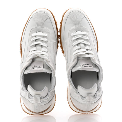 Hermes Nappa Suede Goatskin Jet Sneakers 41.5 White 2 of 10