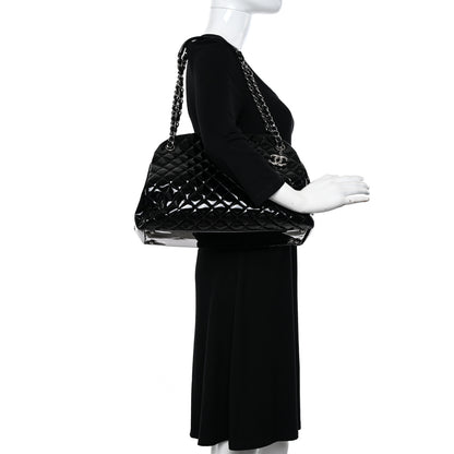 Chanel Patent Quilted Large Just Mademoiselle Bowling Bag Black 2 of 14