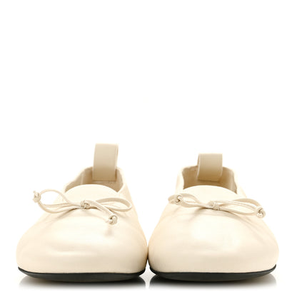 Miu Miu Nappa Womens Elan Bow Ballerina Flats 36 Avorio 3 of 9