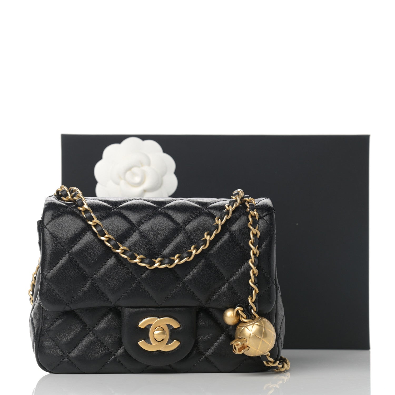 Chanel Lambskin Quilted Mini Pearl Crush Flap Black 12 of 12