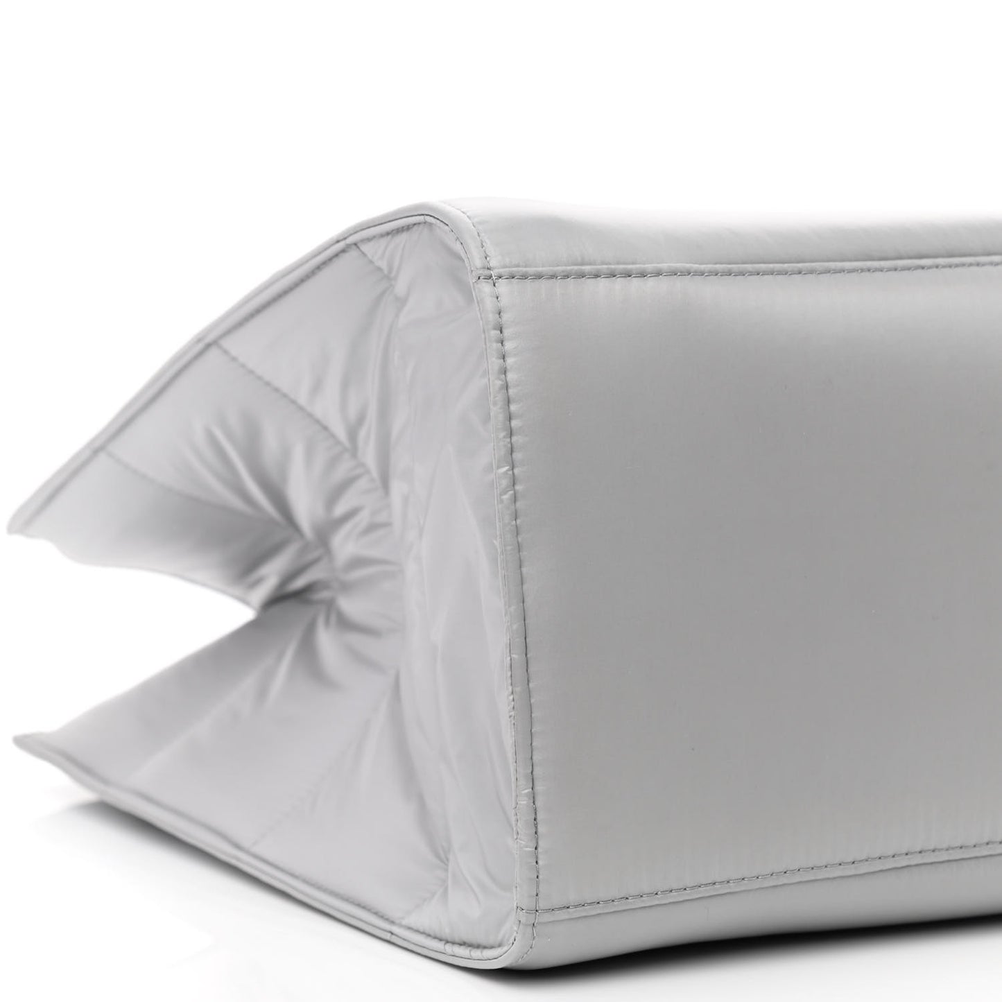 Nylon Large Puff Shopping Bag Grey