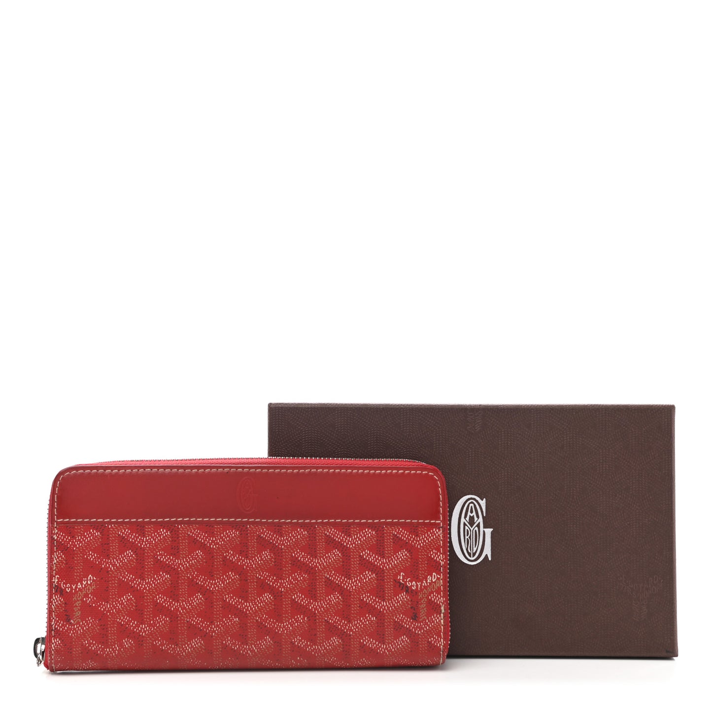 Goyardine Matignon Zip Around GM Wallet Red