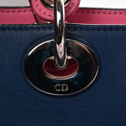 Christian Dior Smooth Calfskin Medium Tri-Color Diorissimo Bag Navy Pink 17 of 21