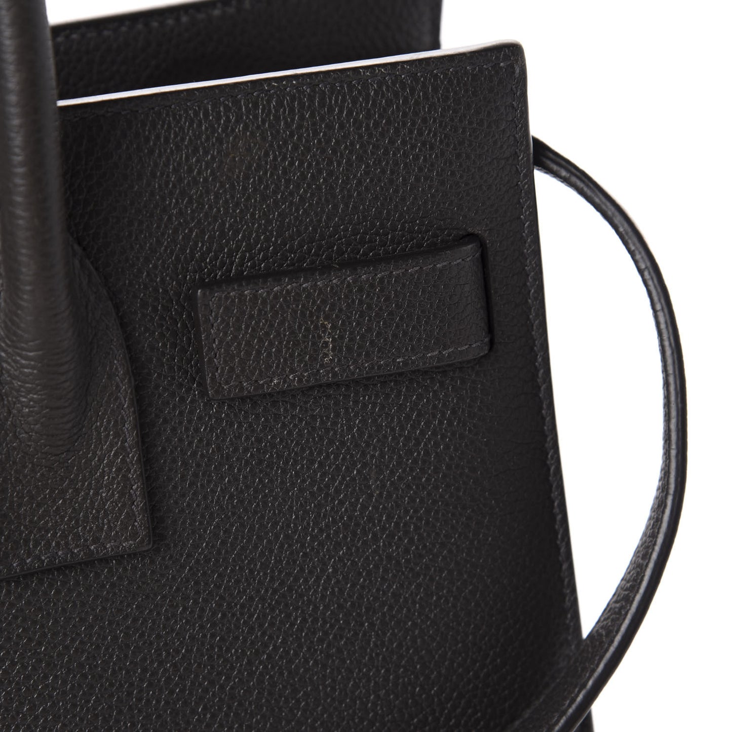 Grained Calfskin Baby Sac De Jour Black
