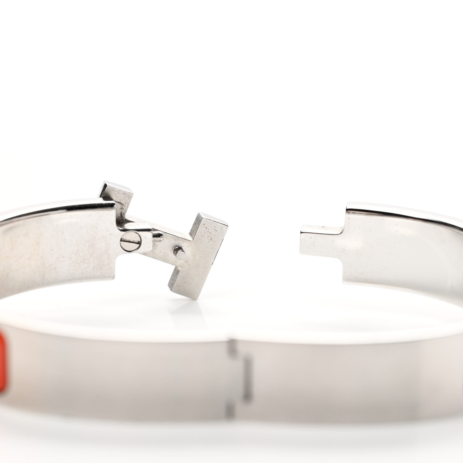 Hermes Matte Enamel Narrow Clic Clac HH Bracelet T5 Orange 4 of 5