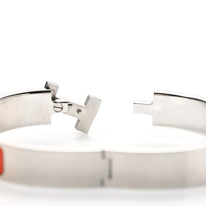 Hermes Matte Enamel Narrow Clic Clac HH Bracelet T5 Orange 4 of 5