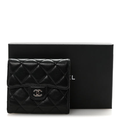 Chanel Lambskin Quilted Compact Flap Wallet Black 9 of 9