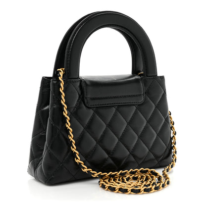 Chanel Shiny Aged Calfskin Quilted Nano Kelly Shopper Black 3 of 10