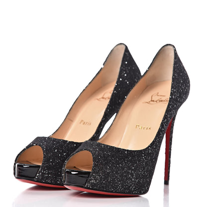 Christian Louboutin Glitter New Very Prive 120 Pumps 37 Black 3 of 8