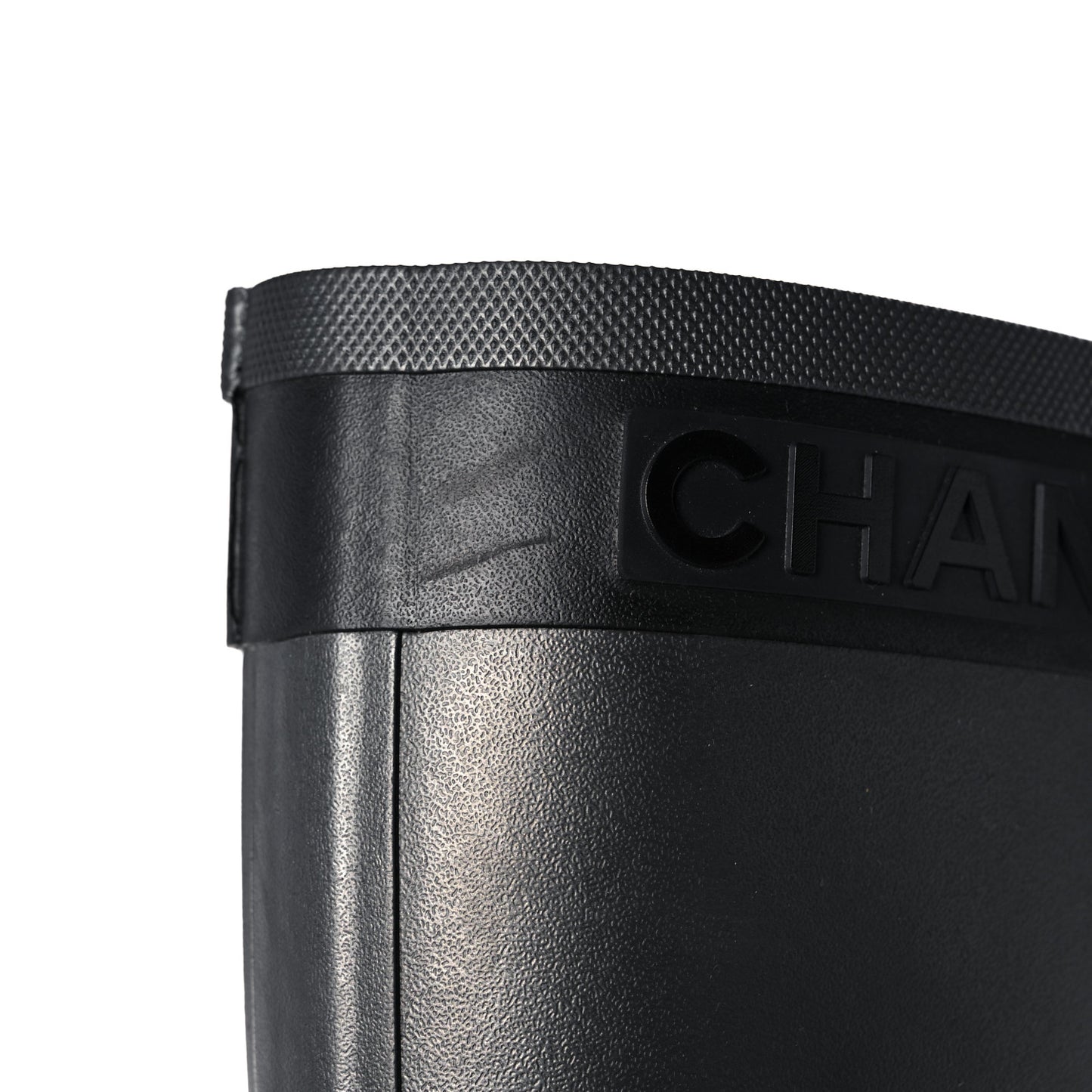 Rubber Logo Short Rain Boots 37 Black Silver