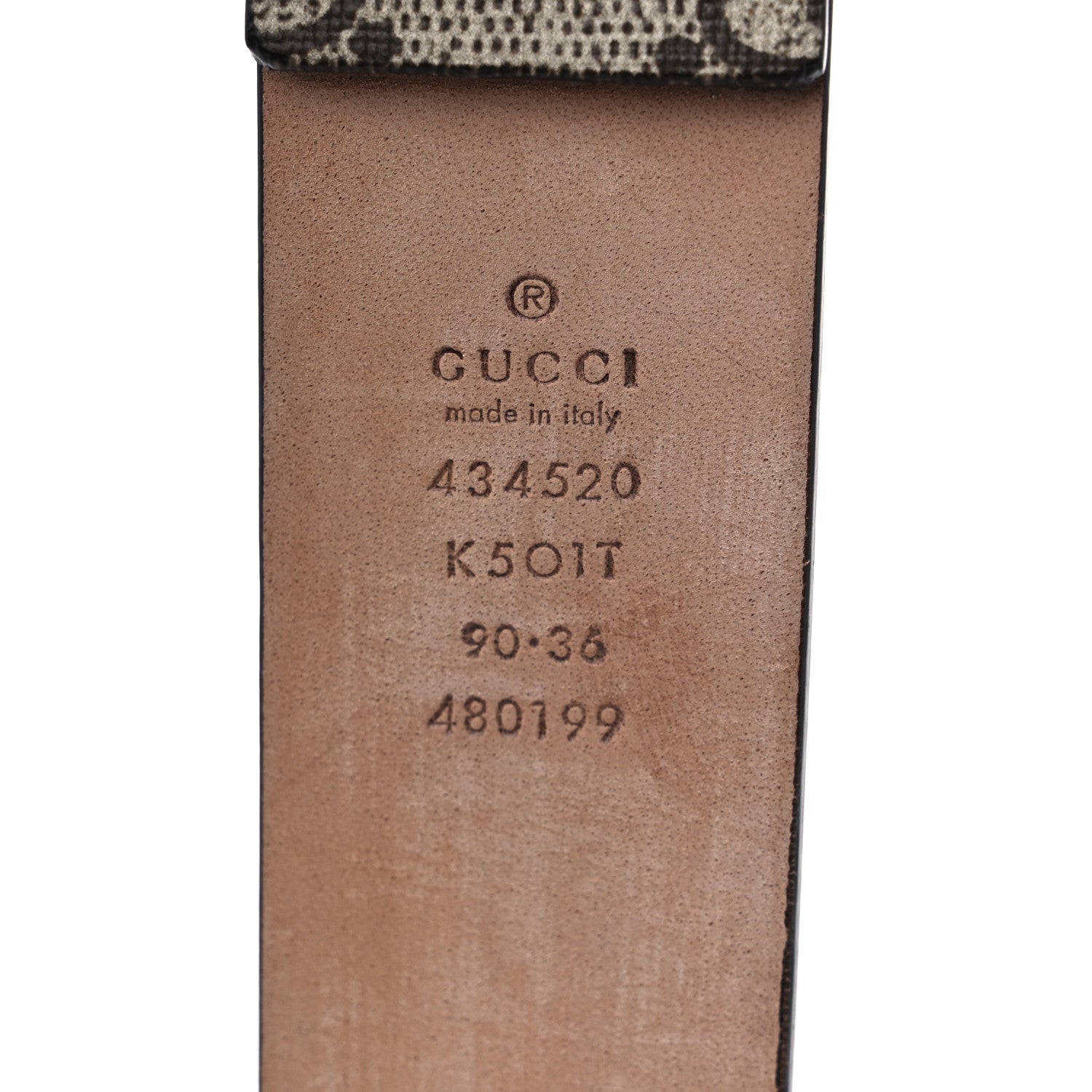 Gucci GG Supreme Monogram Selleria Calfskin Kingsnake 35mm Belt 90 36 Beige Ebony Multicolor Cocoa 3 of 8