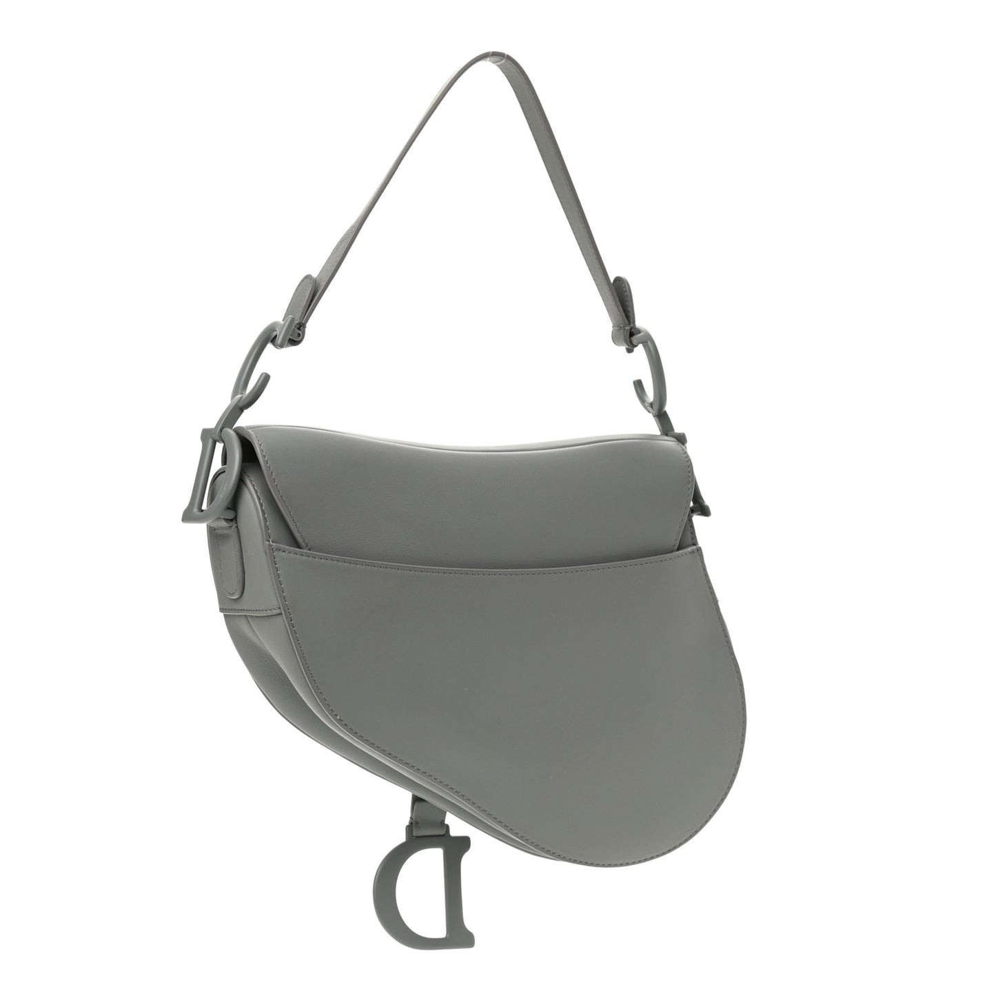 Ultra Matte Calfskin Saddle Bag Grey