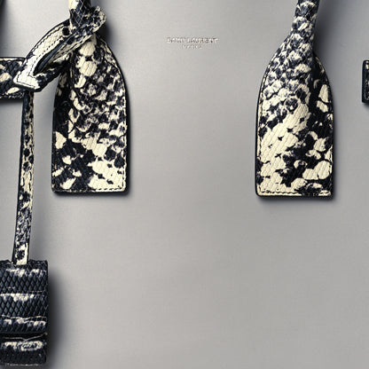 Saint Laurent Calfskin Embossed Python Small Sac De Jour Souris 7 of 9