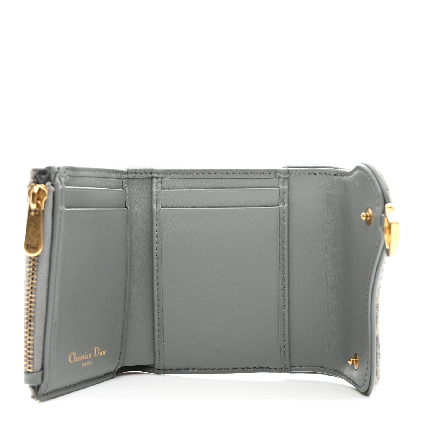 Oblique Saddle Lotus Wallet Grey