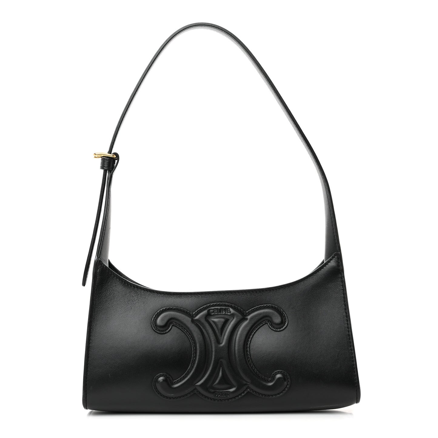 Smooth Calfskin Cuir Triomphe Shoulder Bag Black