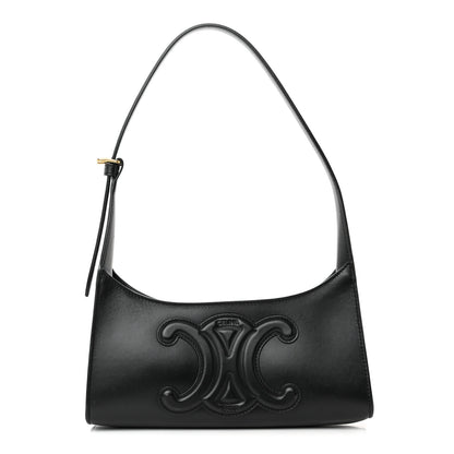 Celine Smooth Calfskin Cuir Triomphe Shoulder Bag Black 1 of 14
