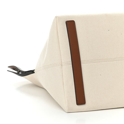 Burberry Cotton Canvas Calfskin Large Society Tote Bag Natural 8 of 9