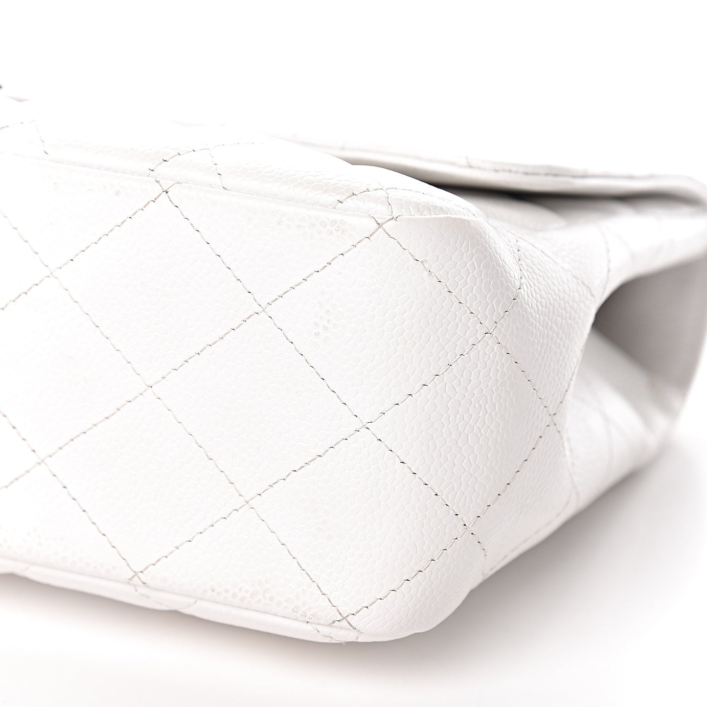 Caviar Quilted Jumbo Single Flap White
