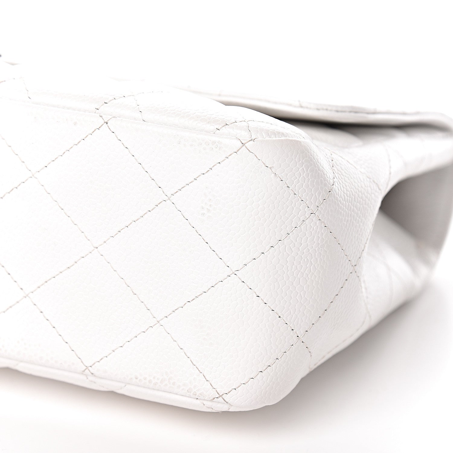 Chanel Caviar Quilted Jumbo Single Flap White 11 of 11