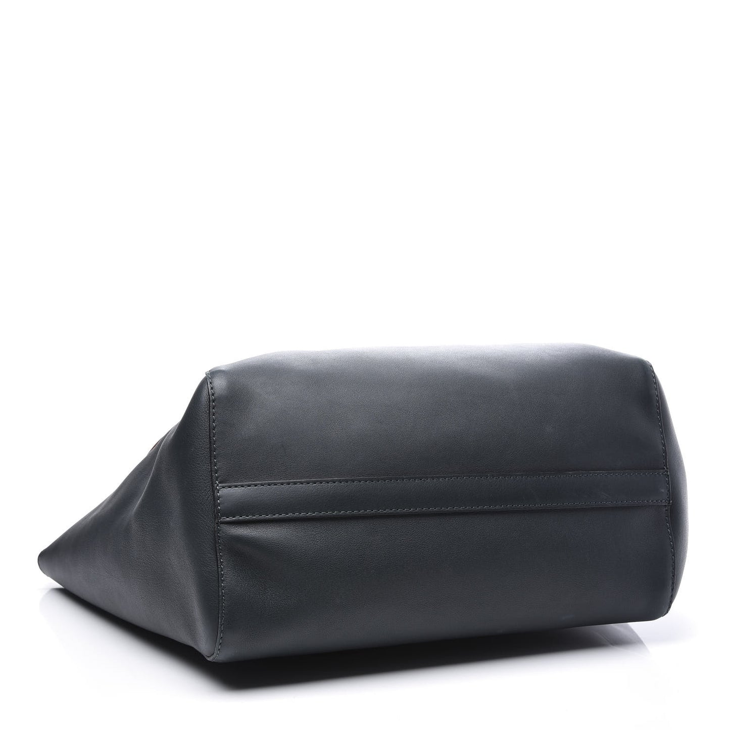 Calfskin Grommet Detail Tote Dark Emerald