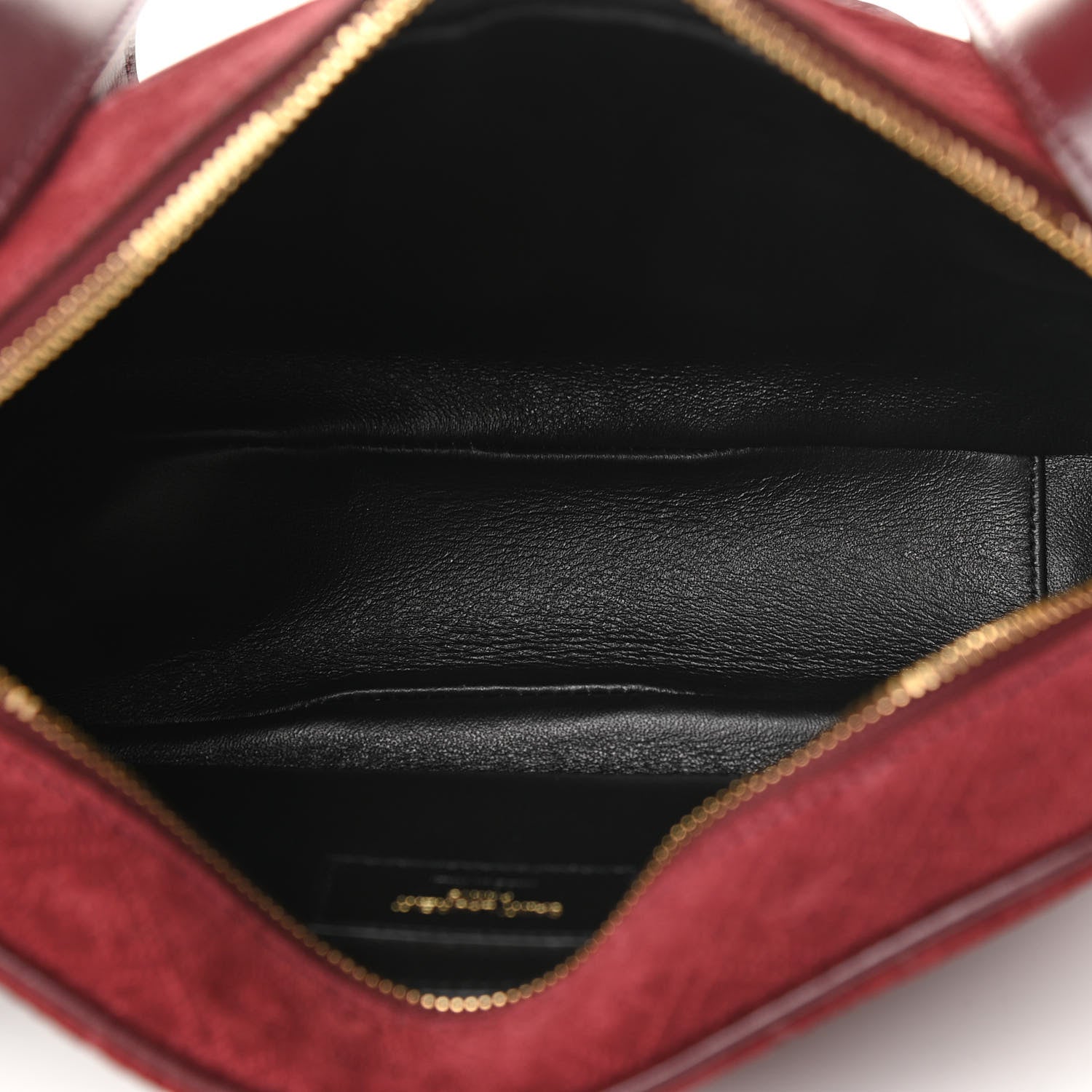 Saint Laurent Suede Monogram All Over Camera Bag Burgundy 5 of 11