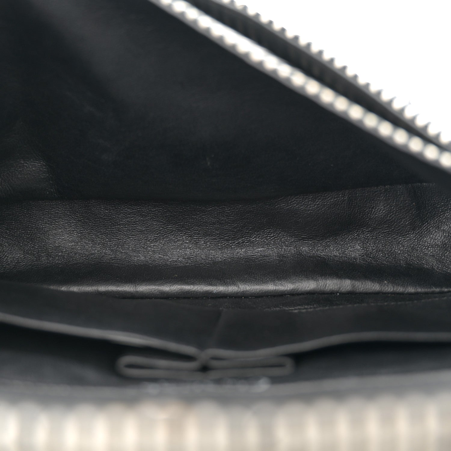 Chanel Canvas Sequin Stripe Medium Double Flap Black White 5 of 10