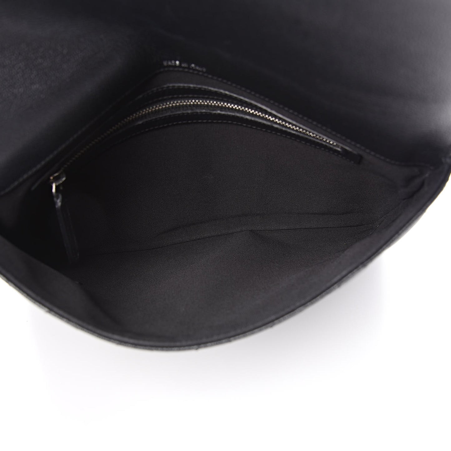 Grained Calfskin Quilted CC Box Pouch Black