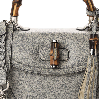 Gucci Calfskin Medium New Bamboo Top Handle Bag Grey White 11 of 11