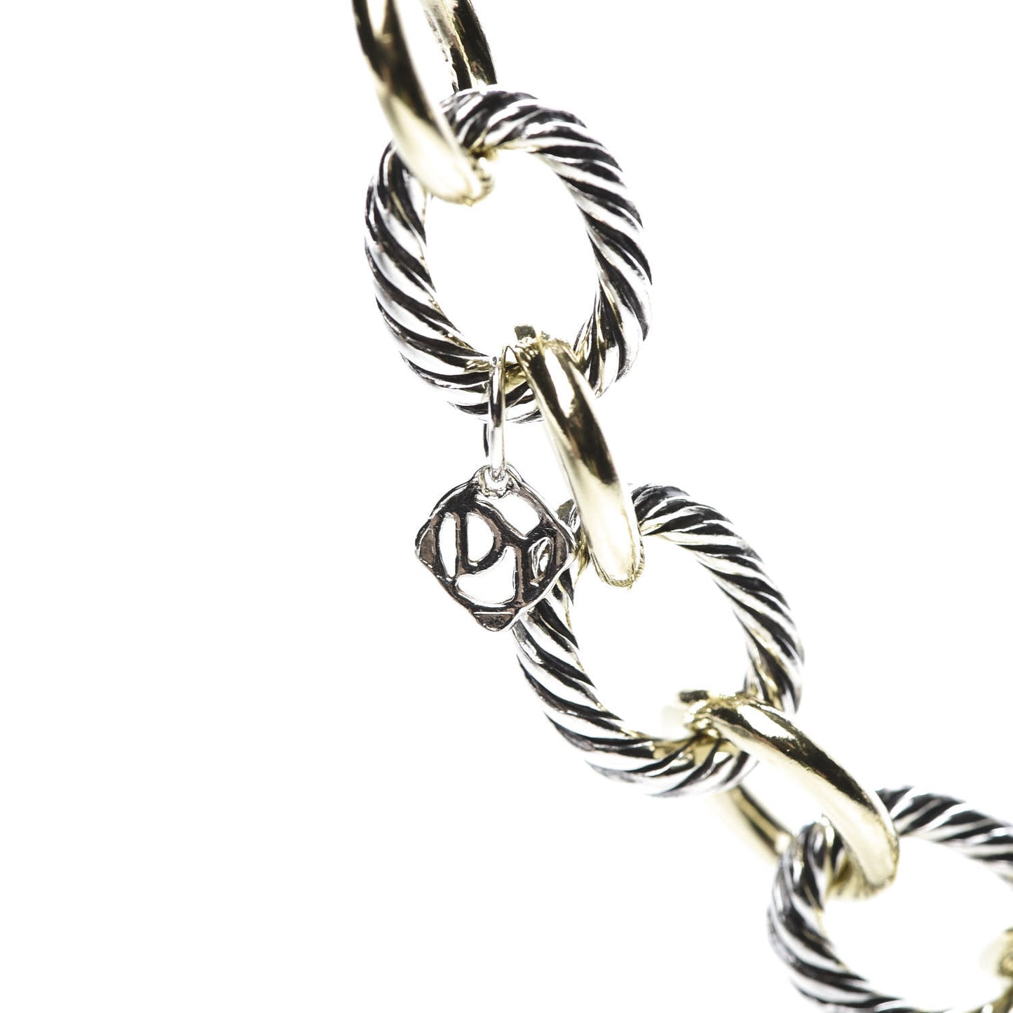 Sterling Silver 18K Yellow Gold 12mm Large Oval Link Bracelet