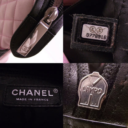 Chanel Calfskin Quilted Large Cambon Tote Pink Black 10 of 10
